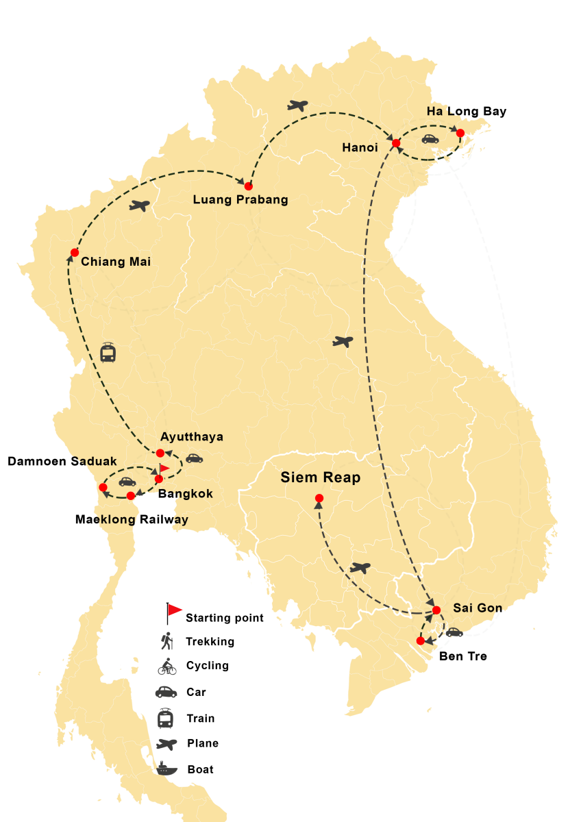 Viaggio Thailandia e Laos, Vietnam, Cambogia 19 Giorni