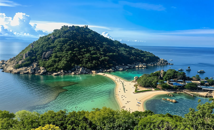 Una spiaggia pacifica e deserta nel nord dell'isola di Koh Phangan