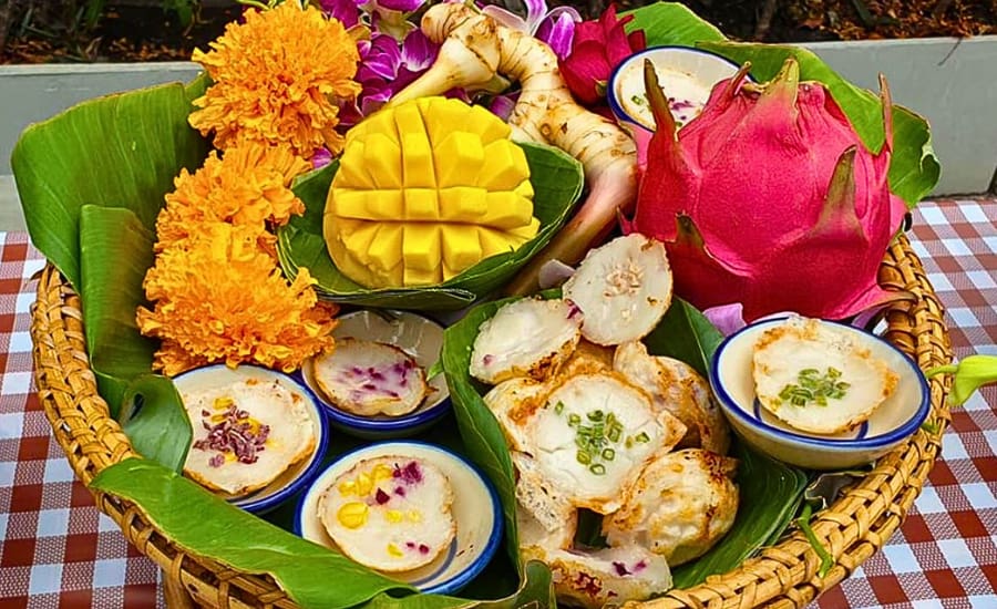 Dolci tradizionali artigianali a base di cocco e mais tipici di Hua Hin