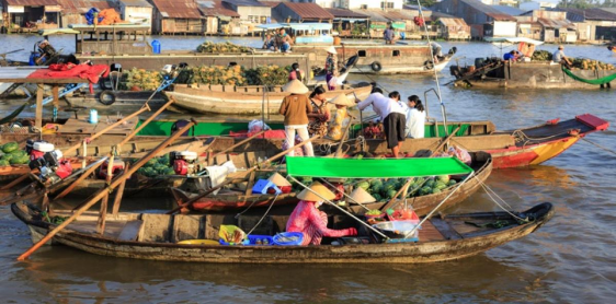 Giorno 8: Can Tho - Mercato galleggiante di Cai Rang - Rach Gia - Traghetto veloce per l'Isola di Phu Quoc (B)