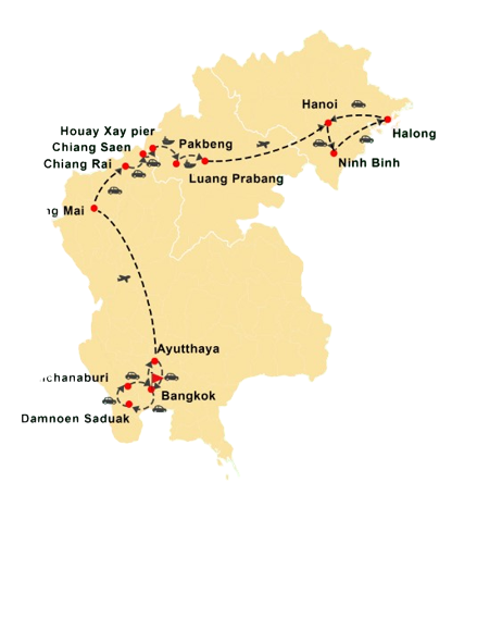 Mappa del viaggio