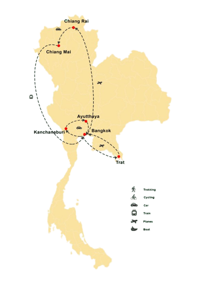 Mappa del viaggio